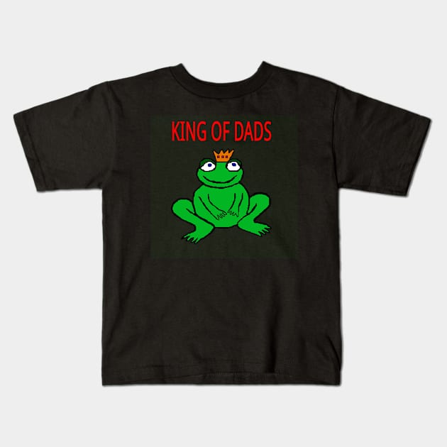 Frog King of Dads Kids T-Shirt by longford